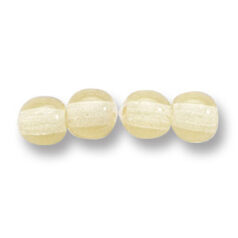 Bead, Preciosa Czech Druk Glass, 6mm Round Bead - Transparent Light Yellow (Hole Size 1.1mm)