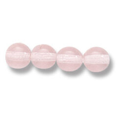 Bead, Preciosa Czech Druk Glass, 6mm Round Bead - Transparent Rosaline (Hole Size 1.1mm)