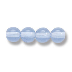 Bead, Preciosa Czech Druk Glass, 6mm Round Bead - Transparent Light Sapphire (Hole Size 1.1mm)