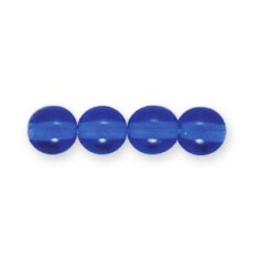 Bead, Preciosa Czech Druk Glass, 6mm Round Bead - Transparent Dark Sapphire (Hole Size 1.1mm) (Hole Size 1.1mm)