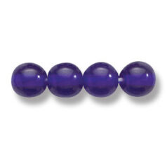 Bead, Preciosa Czech Druk Glass, 6mm Round Bead - Transparent Cobalt Blue (Hole Size 1.1mm)