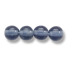 Bead, Preciosa Czech Druk Glass, 6mm Round Bead - Transparent Montana Blue (Hole Size 1.1mm)
