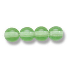 Bead, Preciosa Czech Druk Glass, 6mm Round Bead - Transparent Peridot (Hole Size 1.1mm)