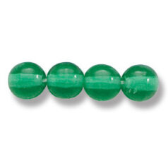 Bead, Preciosa Czech Druk Glass, 6mm Round Bead - Transparent Light Emerald (Hole Size 1.1mm)