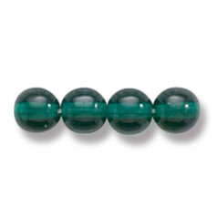 Bead, Preciosa Czech Druk Glass, 6mm Round Bead - Transparent Light Teal (Hole Size 1.1mm)