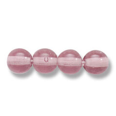 Bead, Preciosa Czech Druk Glass, 6mm Round Bead - Transparent Amethyst (Hole Size 1.1mm)