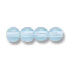 Bead, Preciosa Czech Druk Glass, 6mm Round Bead - Transparent Light Aqua (Hole Size 1.1mm)