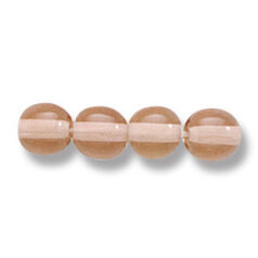Bead, Preciosa Czech Druk Glass, 6mm Round Bead - Transparent Smoke Topaz (Hole Size 1.1mm)