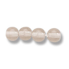 Bead, Preciosa Czech Druk Glass, 6mm Round Bead - Transparent Light Smoke Topaz (Hole Size 1.1mm)