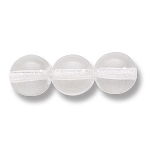 Bead, Preciosa Czech Druk Glass, 8mm Round Bead - Transparent Crystal (Hole Size 1.1mm)