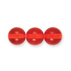 Bead, Preciosa Czech Druk Glass, 8mm Round Bead - Transparent Light Siam (Hole Size 1.1mm)