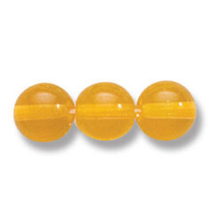 Bead, Preciosa Czech Druk Glass, 8mm Round Bead - Transparent Light Topaz (Hole Size 1.1mm)