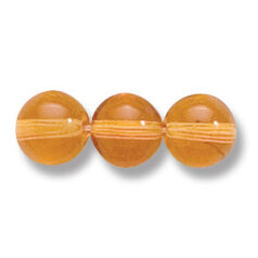 Bead, Preciosa Czech Druk Glass, 8mm Round Bead - Transparent Topaz (Hole Size 1.1mm)