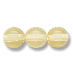 Bead, Preciosa Czech Druk Glass, 8mm Round Bead - Transparent Light Yellow (Hole Size 1.1mm)