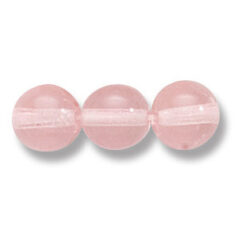 Bead, Preciosa Czech Druk Glass, 8mm Round Bead - Transparent Rosaline (Hole Size 1.1mm)