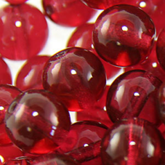 Bead, Preciosa Czech Druk Glass, 8mm Round Bead - Transparent Rose (Hole Size 1.1mm)