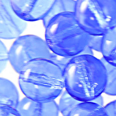 Bead, Preciosa Czech Druk Glass, 8mm Round Bead - Transparent Sapphire (Hole Size 1.1mm)