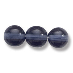 Bead, Preciosa Czech Druk Glass, 8mm Round Bead - Transparent Montana Blue (Hole Size 1.1mm)