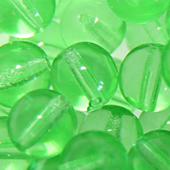 Bead, Preciosa Czech Druk Glass, 8mm Round Bead - Transparent Peridot (Hole Size 1.1mm)