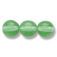 Bead, Preciosa Czech Druk Glass, 8mm Round Bead - Transparent Pale Green (Hole Size 1.1mm)