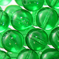 Bead, Preciosa Czech Druk Glass, 8mm Round Bead - Transparent Light Green (Hole Size 1.1mm)
