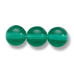 Bead, Preciosa Czech Druk Glass, 8mm Round Bead - Transparent Light Emerald (Hole Size 1.1mm)