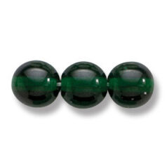 Bead, Preciosa Czech Druk Glass, 8mm Round Bead - Transparent Emerald (Hole Size 1.1mm)