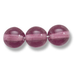 Bead, Preciosa Czech Druk Glass, 8mm Round Bead - Transparent Amethyst (Hole Size 1.1mm)