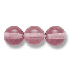 Bead, Preciosa Czech Druk Glass, 8mm Round Bead - Transparent Light Amethyst (Hole Size 1.1mm)
