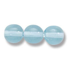 Bead, Preciosa Czech Druk Glass, 8mm Round Bead - Transparent Light Aqua (Hole Size 1.1mm)