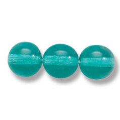 Bead, Preciosa Czech Druk Glass, 8mm Round Bead - Transparent Light Green Aqua (Hole Size 1.1mm)