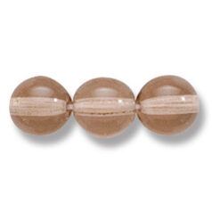 Bead, Preciosa Czech Druk Glass, 8mm Round Bead - Transparent Light Smoke Topaz (Hole Size 1.1mm)