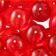 Bead, Preciosa Czech Druk Glass, 10mm Round  Bead - Transparent Siam (Hole Size 1.1mm)