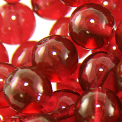 10mm Round Transparent Druk Bead(1.1mm hole size) - Dark Orange