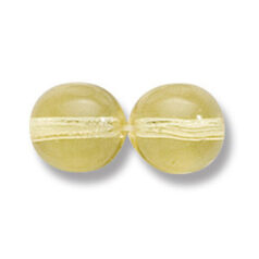 Bead, Preciosa Czech Druk Glass, 10mm Round  Bead - Transparent Light Yellow (Hole Size 1.1mm)
