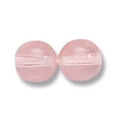 Bead, Preciosa Czech Druk Glass, 10mm Round  Bead - Transparent Rosaline (Hole Size 1.1mm)