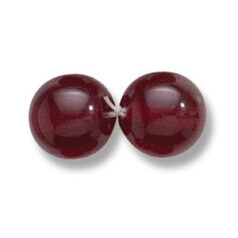 Bead, Preciosa Czech Druk Glass, 10mm Round  Bead - Transparent Garnet (Hole Size 1.1mm)