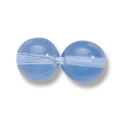 Bead, Preciosa Czech Druk Glass, 10mm Round  Bead - Transparent Light Sapphire (Hole Size 1.1mm)
