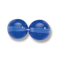 Bead, Preciosa Czech Druk Glass, 10mm Round  Bead - Transparent Sapphire (Hole Size 1.1mm)