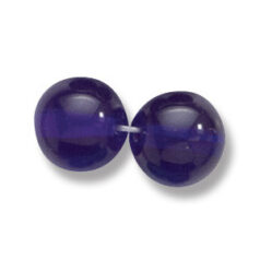 Bead, Preciosa Czech Druk Glass, 10mm Round  Bead - Transparent Cobalt Blue (Hole Size 1.1mm)