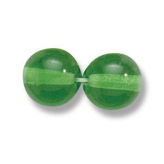 Bead, Preciosa Czech Druk Glass, 10mm Round  Bead - Transparent Peridot (Hole Size 1.1mm)