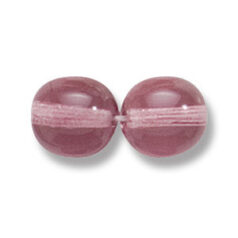Bead, Preciosa Czech Druk Glass, 10mm Round  Bead - Transparent Light Amethyst (Hole Size 1.1mm)