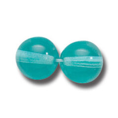 Bead, Preciosa Czech Druk Glass, 10mm Round  Bead - Transparent Light Green Aqua (Hole Size 1.1mm)