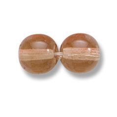 Bead, Preciosa Czech Druk Glass, 10mm Round  Bead - Transparent Smoke Topaz (Hole Size 1.1mm)