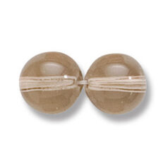 Bead, Preciosa Czech Druk Glass, 10mm Round  Bead - Transparent Light Smoke Topaz (Hole Size 1.1mm)