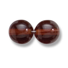 Bead, Preciosa Czech Druk Glass, 10mm Round  Bead - Transparent Madeira Brown (Hole Size 1.1mm)