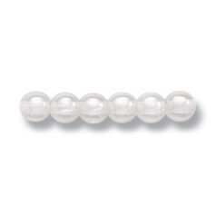 Bead, Preciosa Czech Druk Glass, 4mm Round Bead - Crystal with Lustre Finish (Hole Size 0.9mm)