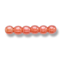 Bead, Preciosa Czech Druk Glass, 4mm Round Bead - Transparent Orange with Lustre Finish (Hole Size 0.9mm)
