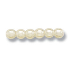 Bead, Preciosa Czech Druk Glass, 4mm Round Bead - Transparent Light Yellow with Lustre Finish (Hole Size 0.9mm)