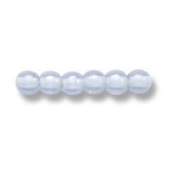 Bead, Preciosa Czech Druk Glass, 4mm Round Bead - Transparent Light Sapphire with Lustre Finish (Hole Size 0.9mm)